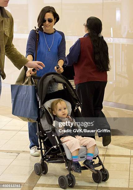 June 02: Jennifer Connelly with Agnes Lark Bettany are seen on June 02, 2013 in Los Angeles, CA.