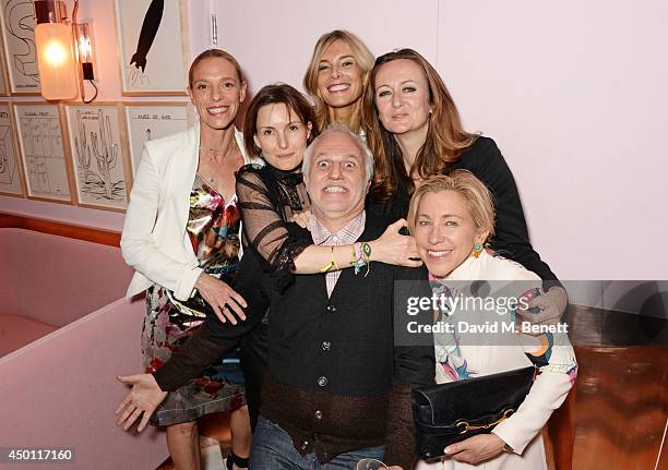 Tiphaine de Lussy, Daisy Bates, Mourad Mazouz, Kim Hersov, Lucy Yeomans and Maia Norman attend a private dinner hosted by Mourad Mazouz, Stephen...