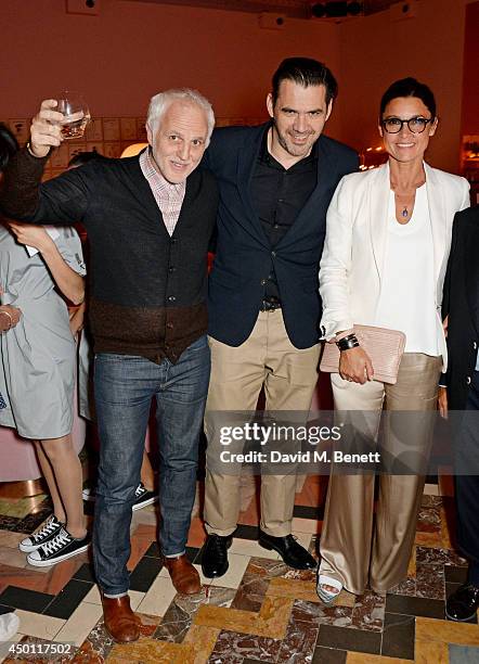 Mourad Mazouz, Roland Mouret and Isabelle de Araujo attend a private dinner hosted by Mourad Mazouz, Stephen Friedman and David Shrigley to celebrate...