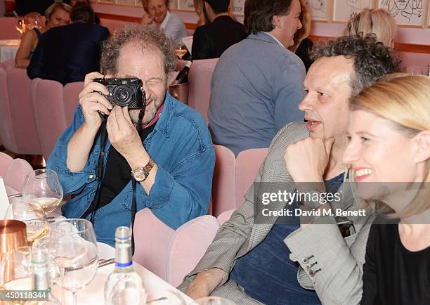 Mike Figgis, Tom Dixon and guest attend a private dinner hosted by Mourad Mazouz, Stephen Friedman and David Shrigley to celebrate the unveiling of...