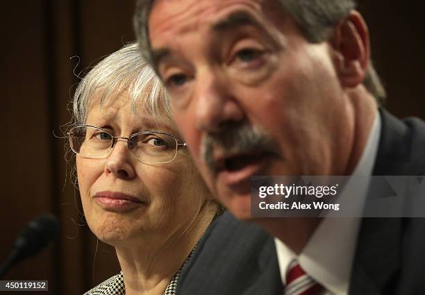 Principal Deputy Director of National Intelligence Stephanie O'Sullivan and Deputy Attorney General James Cole testify during a hearing before the...