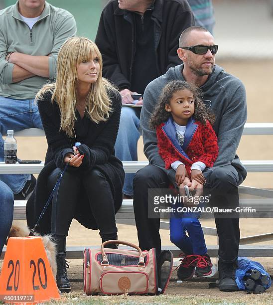 Heidi Klum, Lou Samuel and Martin Kristen are seen on November 16, 2013 in Los Angeles, California.