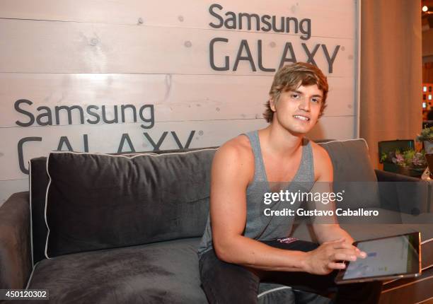 Levi Hummon at the Samsung Galaxy Artist Lounge at the 2014 CMA Music Festival on June 5, 2014 in Nashville, Tennessee.