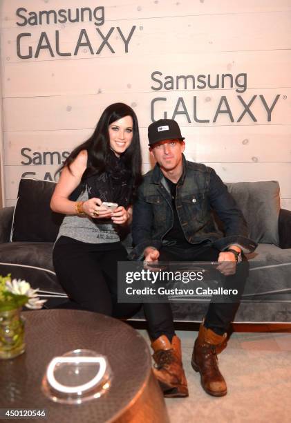 Shawna Thompson and Keifer Thompson of Thompson Square at the Samsung Galaxy Artist Lounge at the 2014 CMA Music Festival on June 5, 2014 in...