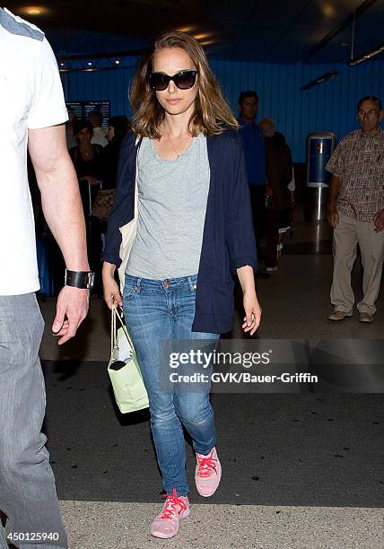 Natalie Portman seen at LAX on June 05, 2014 in Los Angeles, California.