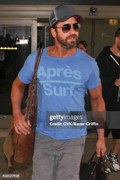 Gerard Butler seen at LAX on June 05, 2014 in Los Angeles, California.