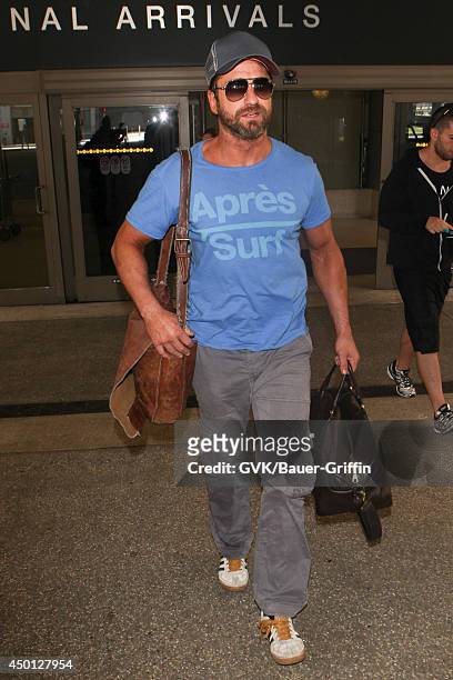 Gerard Butler seen at LAX on June 05, 2014 in Los Angeles, California.