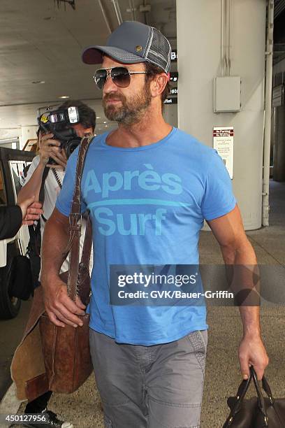 Gerard Butler seen at LAX on June 05, 2014 in Los Angeles, California.