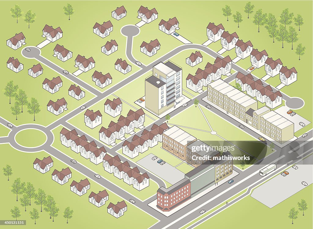Illustration of residential district map