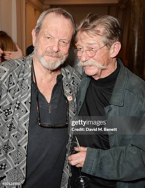 Terry Gilliam and John Hurt attend an after party celebrating the press night performance of "Benvenuto Cellini", directed by Terry Gilliam for the...