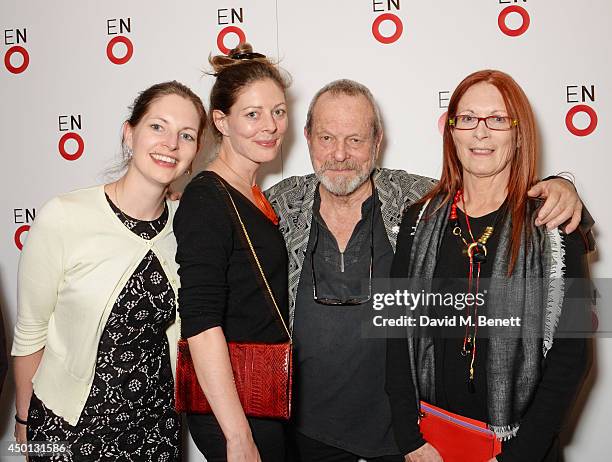 Amy Gilliam, Holly Gillam, Terry Gilliam and Maggie Weston attend an after party celebrating the press night performance of "Benvenuto Cellini",...