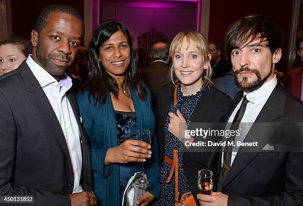 Adrian Lester, Lolita Chakrabarti, Hattie Morahan and Blake Ritson attend an after party celebrating the press night performance of "Benvenuto...