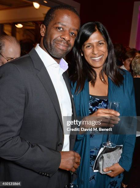 Adrian Lester and Lolita Chakrabarti attend an after party celebrating the press night performance of "Benvenuto Cellini", directed by Terry Gilliam...