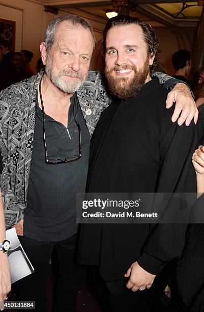 Terry Gilliam and Michael Spyres attend an after party celebrating the press night performance of "Benvenuto Cellini", directed by Terry Gilliam for...