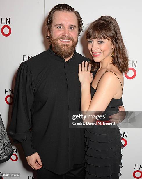 Cast members Michael Spyres and Corinne Winters attend an after party celebrating the press night performance of "Benvenuto Cellini", directed by...