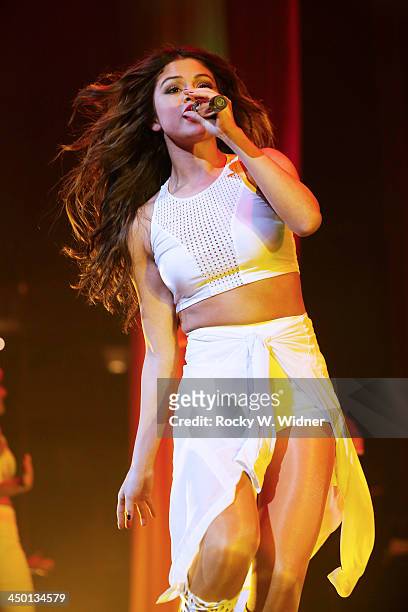 Selena Gomez performs in concert at the SAP Center on November 10, 2013 in San Jose, California.