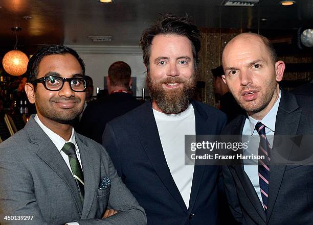 Comedians Aziz Ansari, Jon Daly and Paul Scheer attend Variety's 4th Annual Power of Comedy presented by Xbox One benefiting the Noreen Fraser...