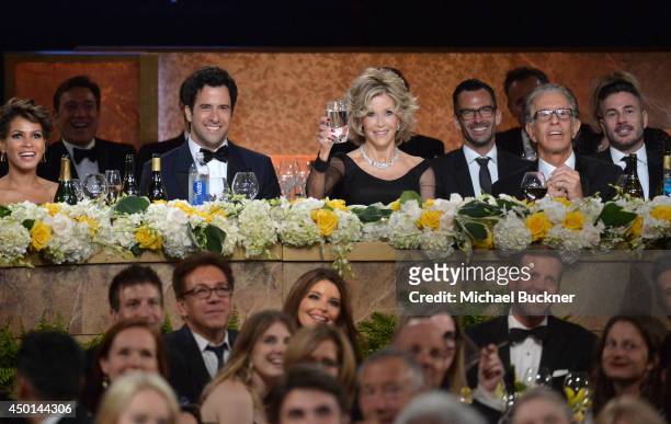 Simone Garity, actor Troy Garity, honoree Jane Fonda and record producer Richard Perry attend the 2014 AFI Life Achievement Award: A Tribute to Jane...