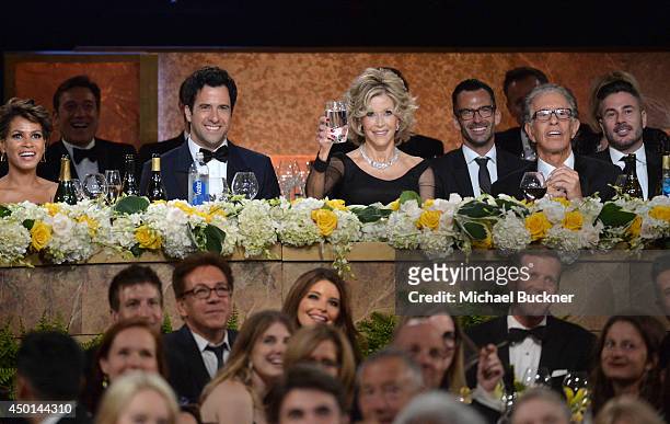 Simone Garity, actor Troy Garity, honoree Jane Fonda and record producer Richard Perry attend the 2014 AFI Life Achievement Award: A Tribute to Jane...