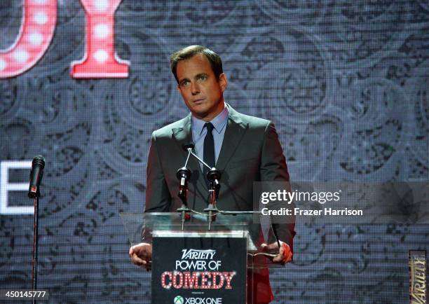 Actor Will Arnett onstage during Variety's 4th Annual Power of Comedy presented by Xbox One benefiting the Noreen Fraser Foundation at Avalon on...