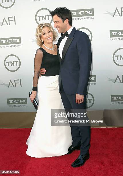 Honoree Jane Fonda and son, Troy Garity attend the 2014 AFI Life Achievement Award: A Tribute to Jane Fonda at the Dolby Theatre on June 5, 2014 in...