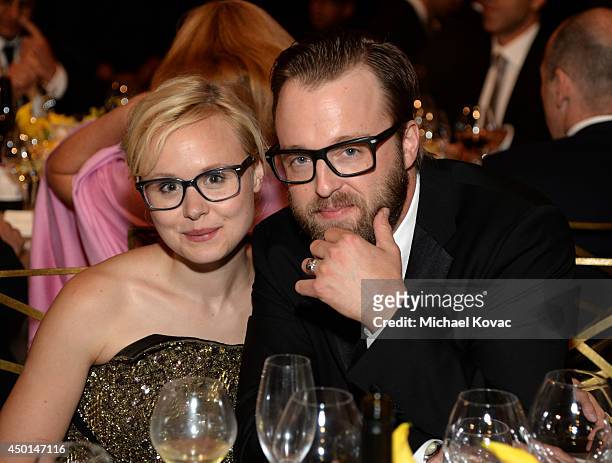 Actors Alison Pill and Joshua Leonard attend the 2014 AFI Life Achievement Award: A Tribute to Jane Fonda at the Dolby Theatre on June 5, 2014 in...