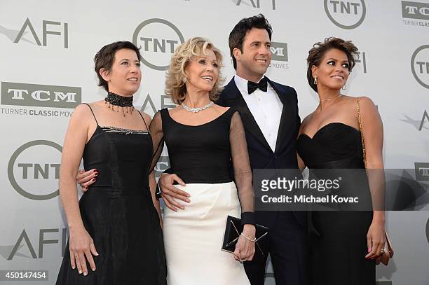 Filmmaker Vanessa Vadim, honoree Jane Fonda, Simone Bent and actor Troy Garity attend the 2014 AFI Life Achievement Award: A Tribute to Jane Fonda at...