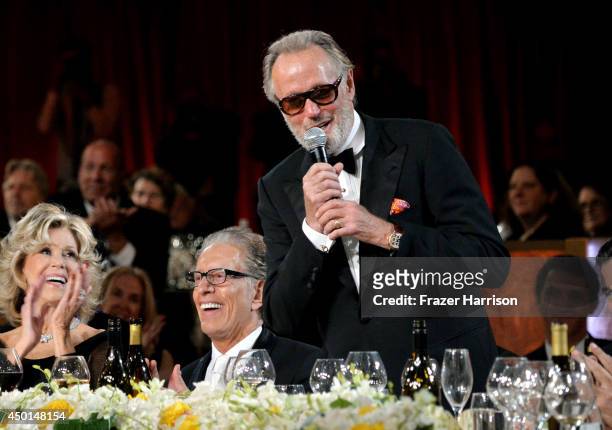 Honoree Jane Fonda, music producer Richard Perry, and actor Peter Fonda attend the 2014 AFI Life Achievement Award: A Tribute to Jane Fonda at the...