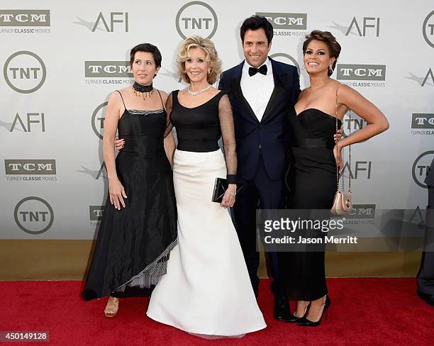Producer Vanessa Vadim, Honoree Jane Fonda, actor Troy Garity, and Simone Bent attend the 2014 AFI Life Achievement Award: A Tribute to Jane Fonda at...