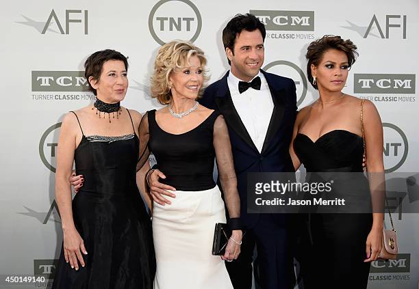 Producer Vanessa Vadim, Honoree Jane Fonda, actor Troy Garity, and Simone Bent attend the 2014 AFI Life Achievement Award: A Tribute to Jane Fonda at...