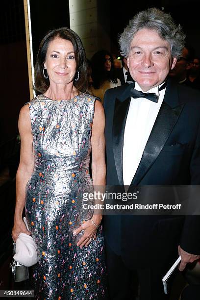Presidente of the Committee of honor of the Gala Valerie Breton and her husband Thierry Breton attend the AROP Charity Gala with play of 'La...