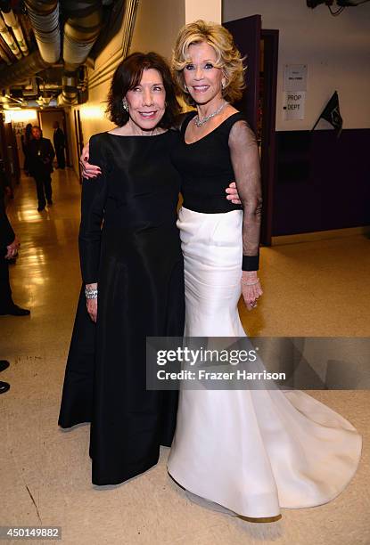 Actress Lily Tomlin and honoree Jane Fonda attend the 2014 AFI Life Achievement Award: A Tribute to Jane Fonda at the Dolby Theatre on June 5, 2014...