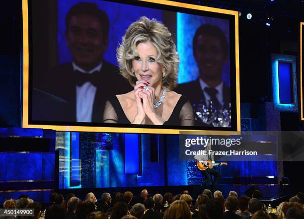 Actor/musician Jeff Daniels performs onstage at the 2014 AFI Life Achievement Award: A Tribute to Jane Fonda at the Dolby Theatre on June 5, 2014 in...