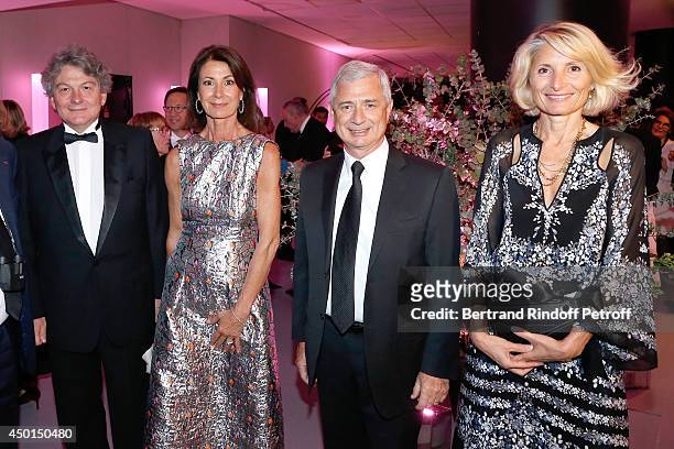 Chair of the Honorary Committee of the Gala Valerie Breton with her husband Thierry Breton and President of the National Assembly Claude Bartolone...