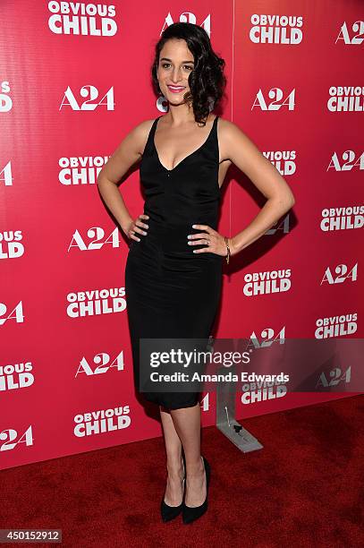 Actress Jenny Slate arrives at the Los Angeles special screening of A24's "Obvious Child" at the ArcLight Hollywood on June 5, 2014 in Hollywood,...