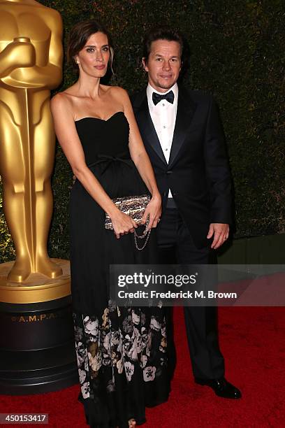 Model Rhea Durham and actor Mark Wahlberg arrive at the Academy of Motion Picture Arts and Sciences' Governors Awards at The Ray Dolby Ballroom at...