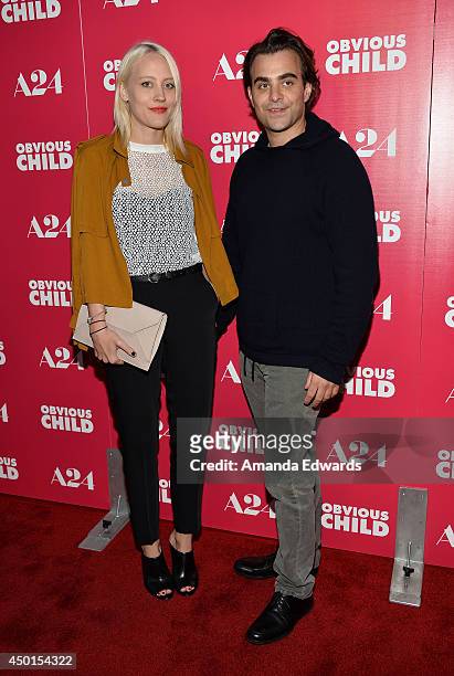 Writer Nicholas Jarecki and fashion designer Anette Nyseth arrive at the Los Angeles special screening of A24's "Obvious Child" at the ArcLight...