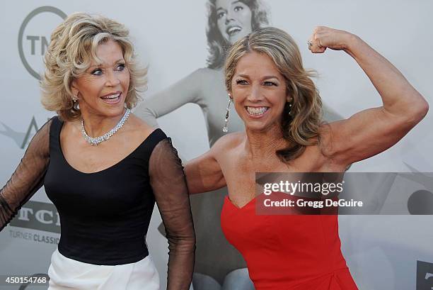 Actress Jane Fonda and fitness instructor Denise Austin arrive at the 2014 AFI Life Achievement Award Gala Tribute at Dolby Theatre on June 5, 2014...