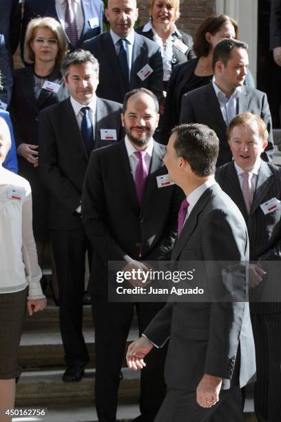 Prince Felipe of Spain attends the opening of a meeting of The European Network Pymes on June 6, 2014 in Madrid, Spain.