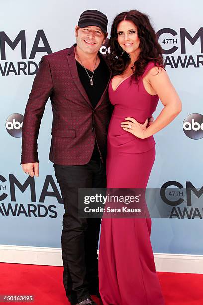 Jerrod Niemann and date attend the 47th annual CMA Awards at the Bridgestone Arena on November 6, 2013 in Nashville, Tennessee.