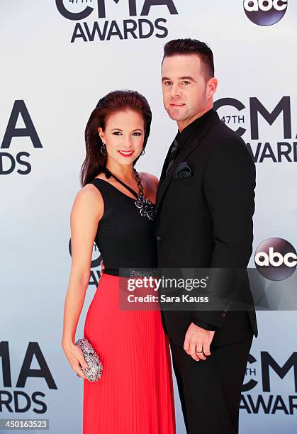 Catherine Werne and David Nail attend the 47th annual CMA Awards at the Bridgestone Arena on November 6, 2013 in Nashville, Tennessee.