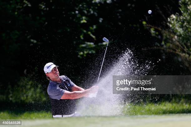 Mikael Lundberg of Sweden plays a shot during the Lyoness Open day two at the Diamond Country Club on June 6, 2014 in Atzenbrugg, Austria.