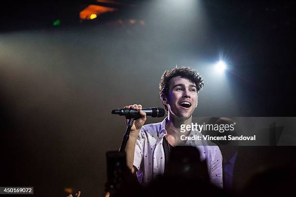Singer/actor Max Schneider performs at Troubadour on June 5, 2014 in West Hollywood, California.