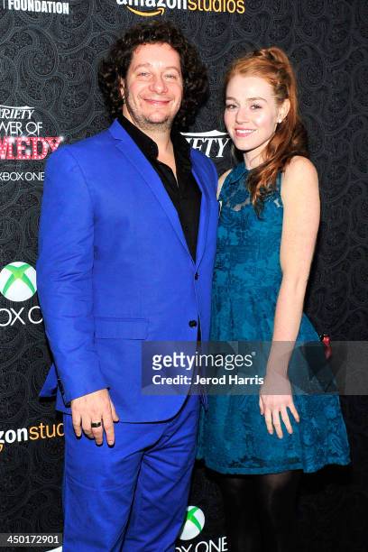 Jeff Ross and Kate Blanch arrive at Variety's 4th Annual Power of Comedy at the Avalon on November 16, 2013 in Hollywood, California.