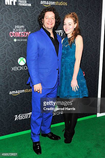 Jeff Ross and Kate Blanch arrive at Variety's 4th Annual Power of Comedy at the Avalon on November 16, 2013 in Hollywood, California.