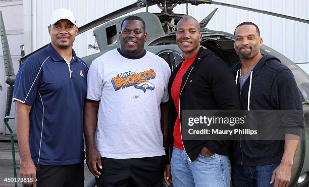 Former NFL players Amon Arnold, Bryon Chamberlain, Isaac Keys and Robert Griffith attend Take Flight 4 Life with NFL PLAY 60 on November 16, 2013 in...