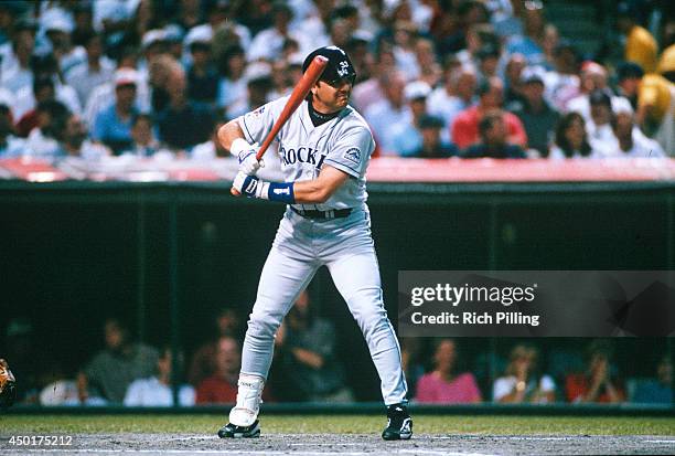 Larry Walker of the Colorado Rockies bats against Randy Johnson of the Seattle Mariners in the top of the second inning during the 68th Major League...