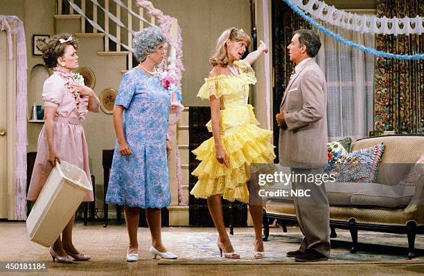 The Wedding: Part 1" Episode 3 -- Pictured: Rue McClanahan as Aunt Fran Crowley, Vicki Lawrence as Thelma 'Mama' Crowley Harper, Dorothy Lyman as...