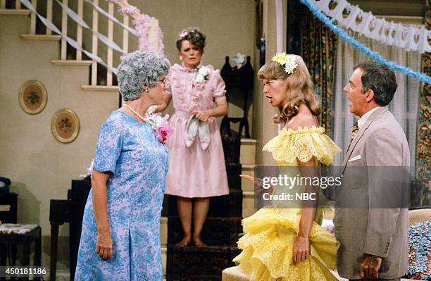 The Wedding: Part 1" Episode 3 -- Pictured: Vicki Lawrence as Thelma 'Mama' Crowley Harper, Rue McClanahan as Aunt Fran Crowley, Dorothy Lyman as...