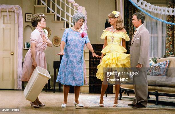 The Wedding: Part 1" Episode 3 -- Pictured: Rue McClanahan as Aunt Fran Crowley, Vicki Lawrence as Thelma 'Mama' Crowley Harper, Dorothy Lyman as...